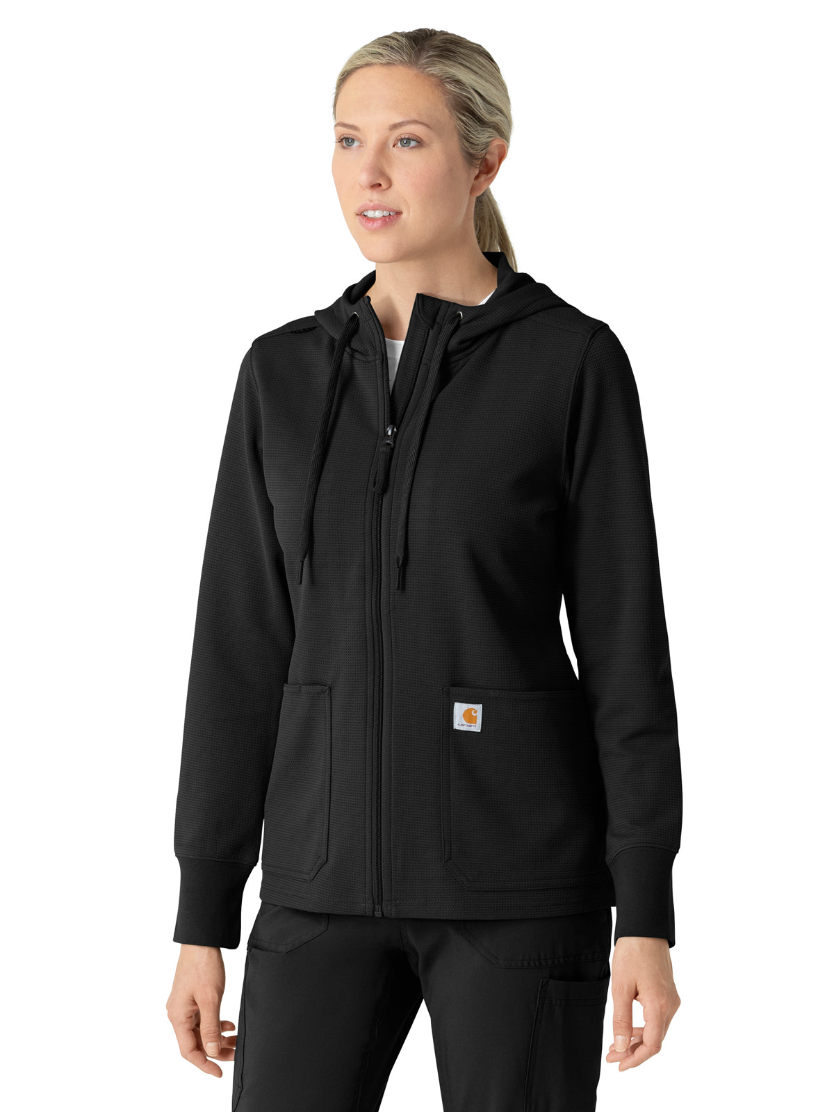 Carhartt Scrubs - Layers - Women's Three-Pocket Full Zip Waffle Hoodie