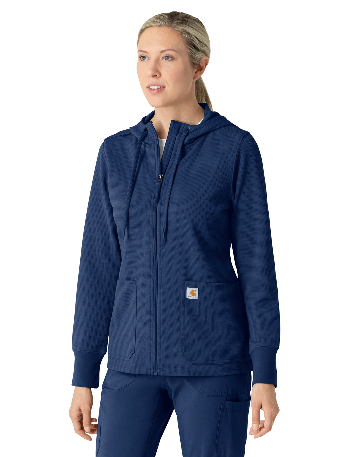 Carhartt Scrubs - Layers - Women's Three-Pocket Full Zip Waffle Hoodie