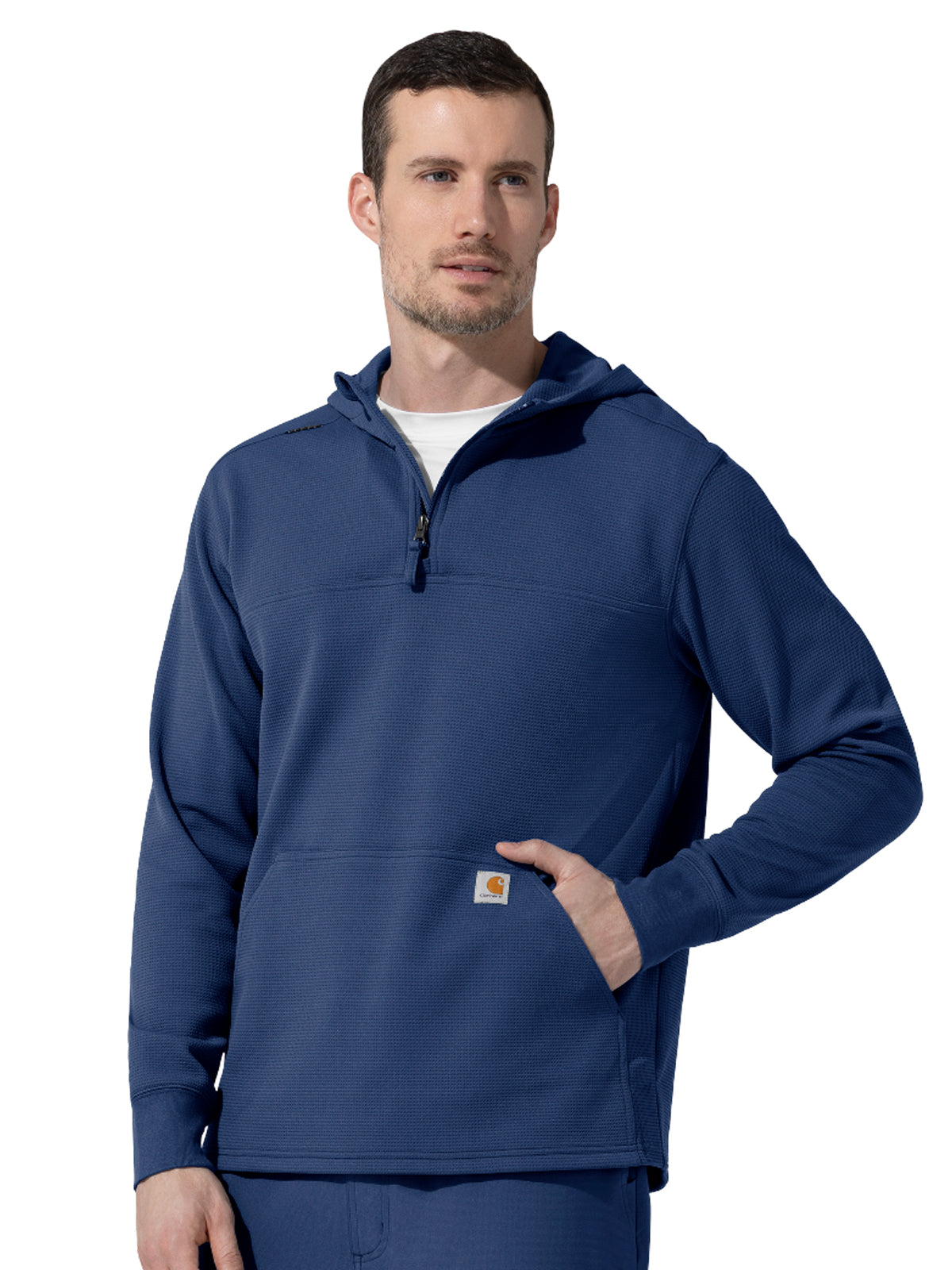 Carhartt Scrubs - Layers - Men's One-Pocket Quarter Zip Waffle Hoodie