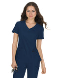 koi - Basics - Women's Four-Pocket Mock-Wrap Neck Katie Top