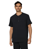 koi - Next Gen - Men's Three-Pocket Henley Neck Scrub Top