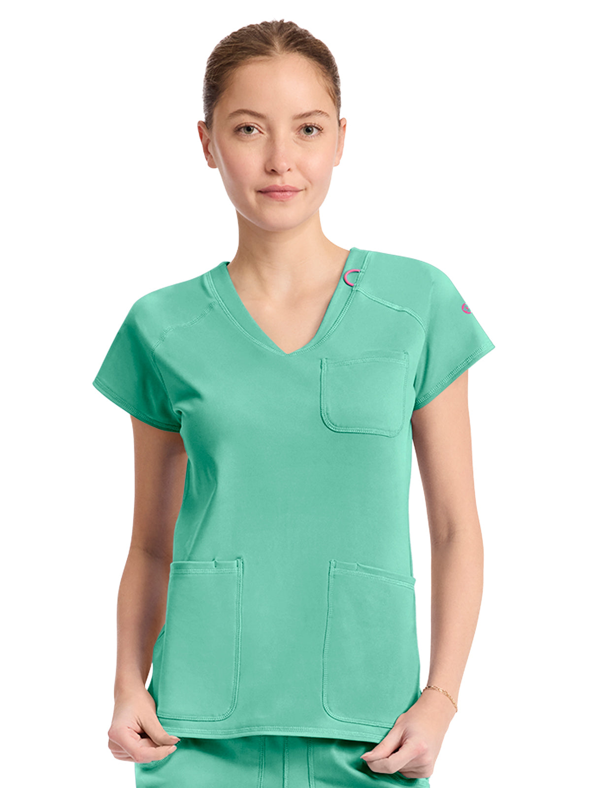 Med Couture - MC AMP KNIT - Women's 3-Pocket V-Neck Top