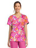 Cherokee - Genuine - Women's 2-Pocket Print V-Neck Scrub Top
