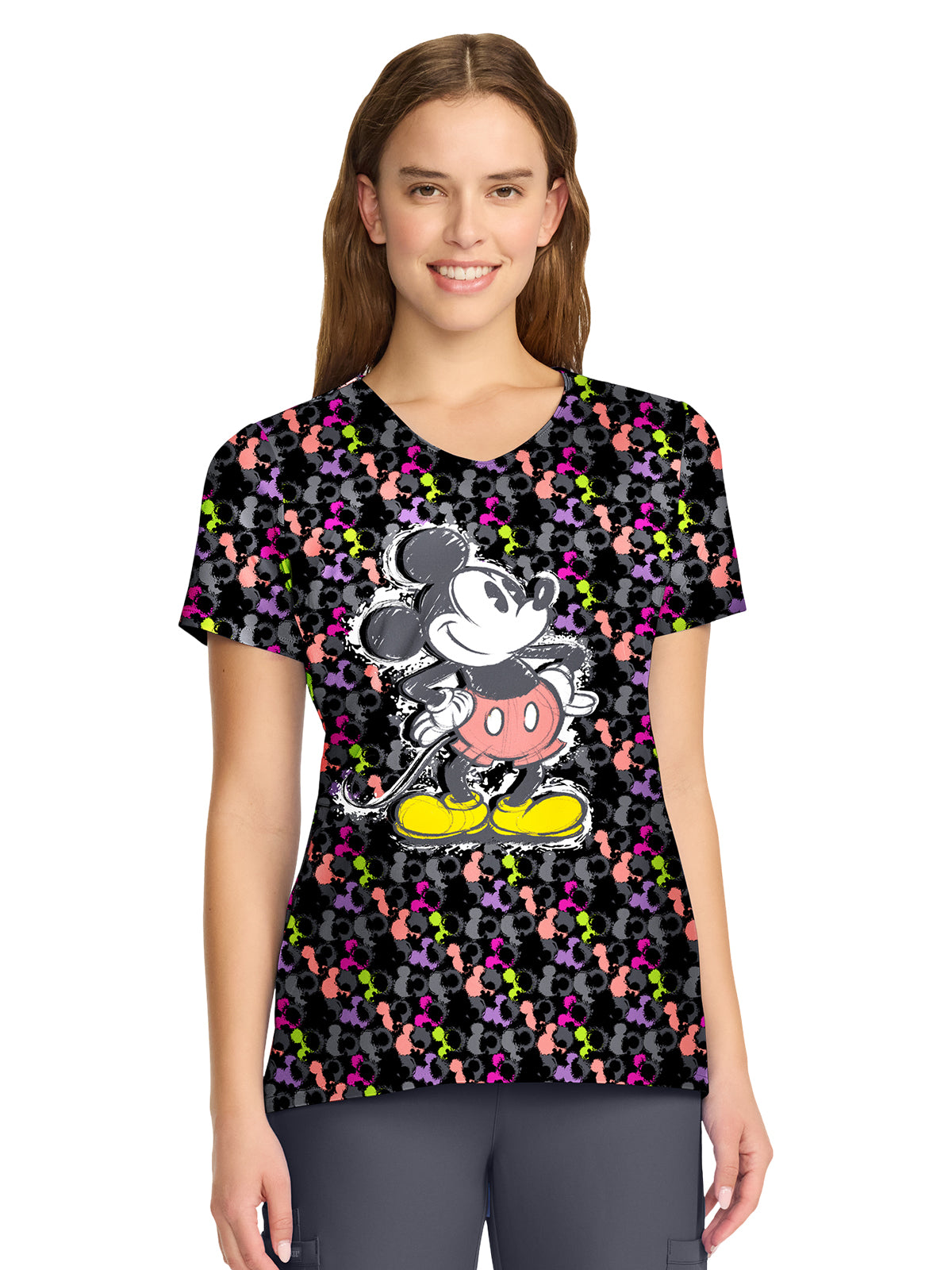 Cherokee - Tooniforms - Women's 2-Pocket V-Neck Print Top