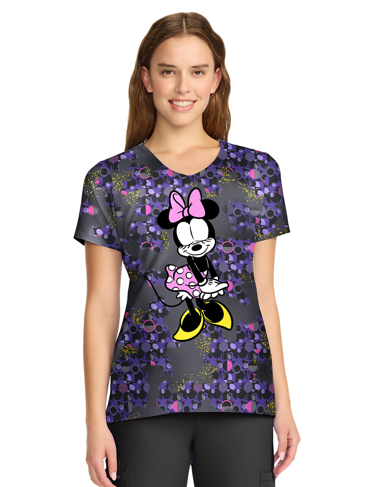 Cherokee - Tooniforms - Women's 2-Pocket V-Neck Print Top