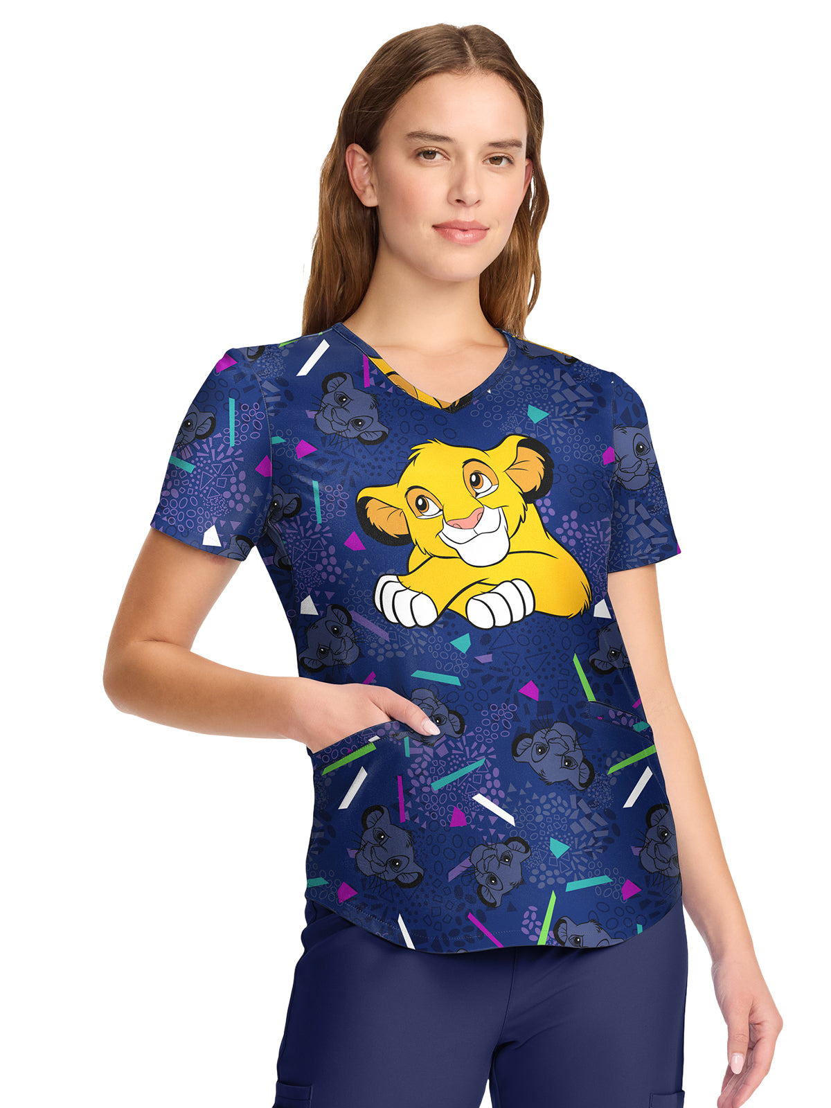 Cherokee - Tooniforms - Women's V-Neck Print Top